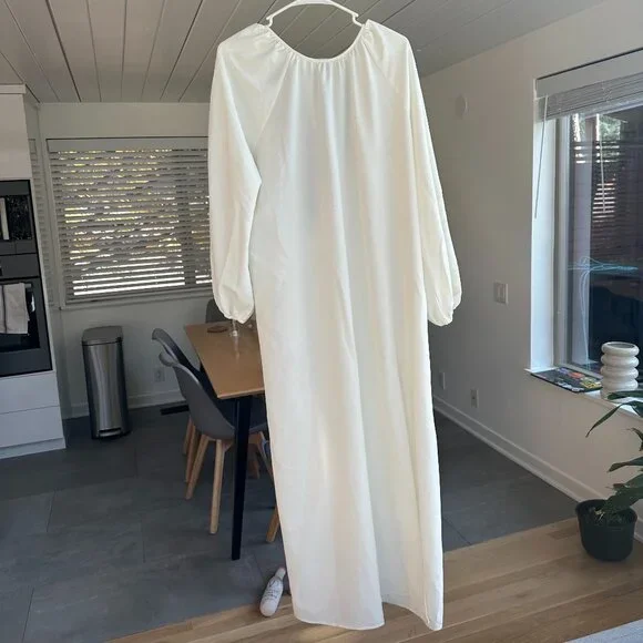 Hill House Simone Dress Coconut Milk Crepe Medium - Picture 2 of 3